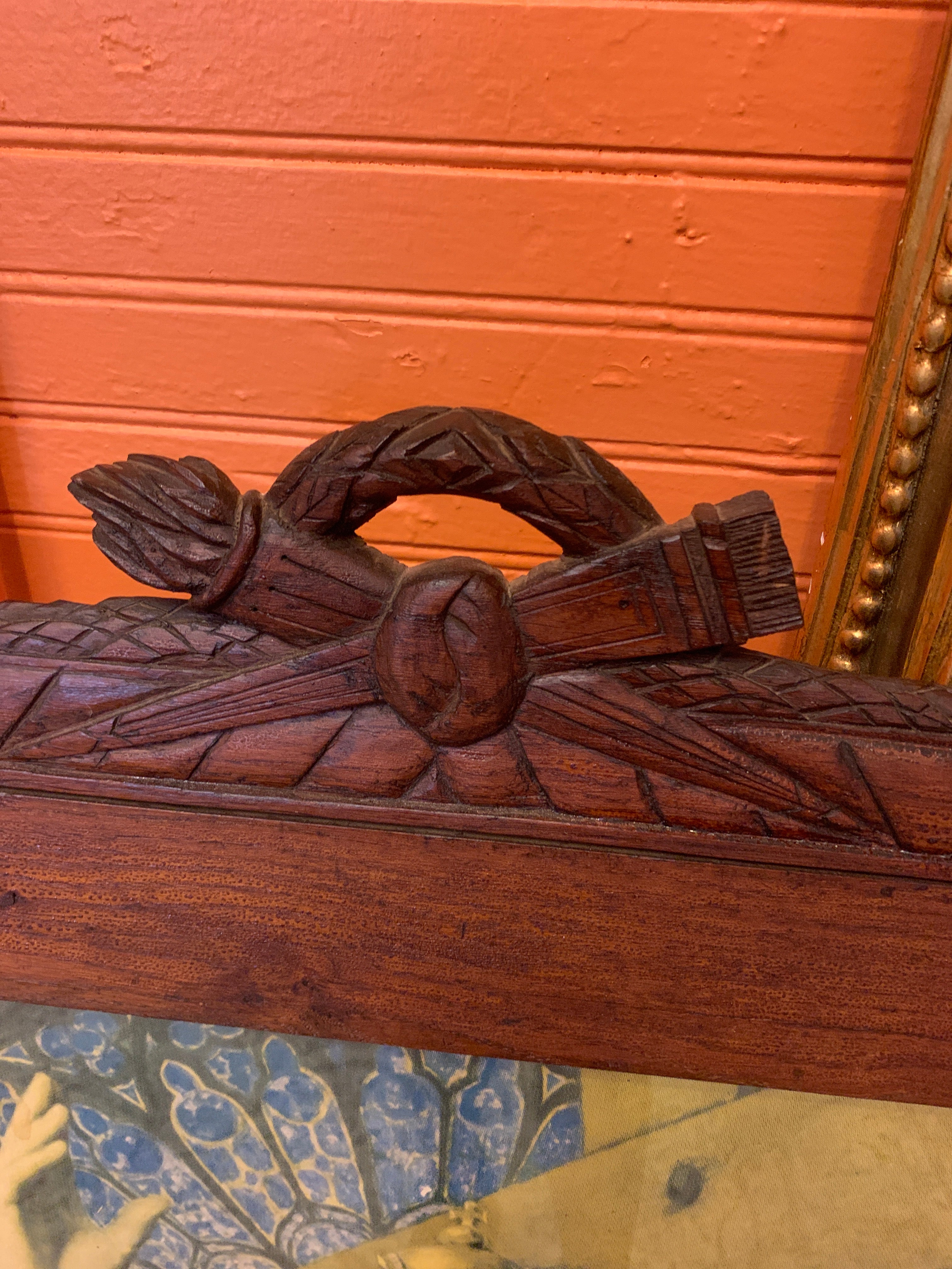 Antique French Lithograph Original Frame c.1900