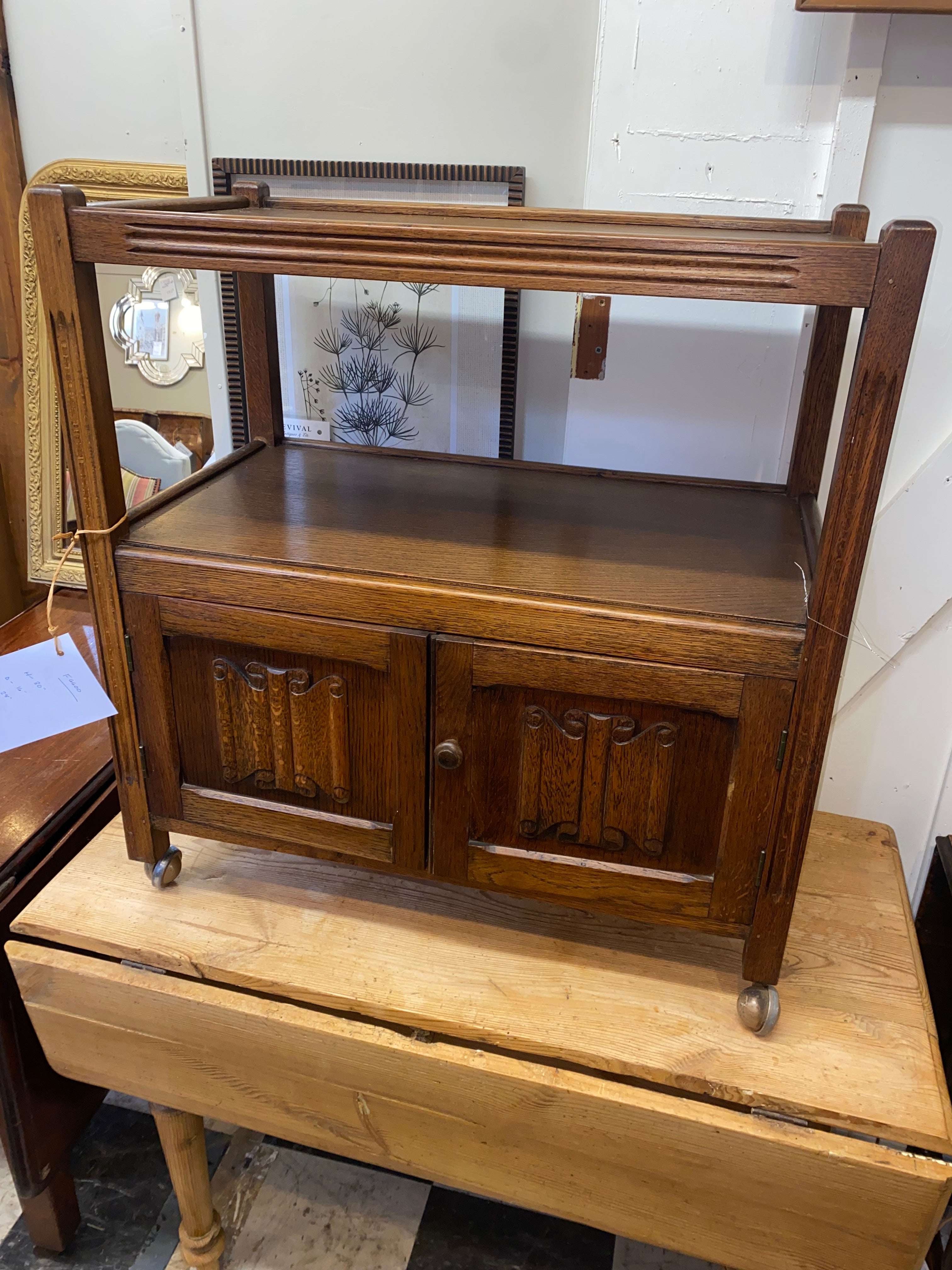 Welsh Oak Tea Cart C. 1940s