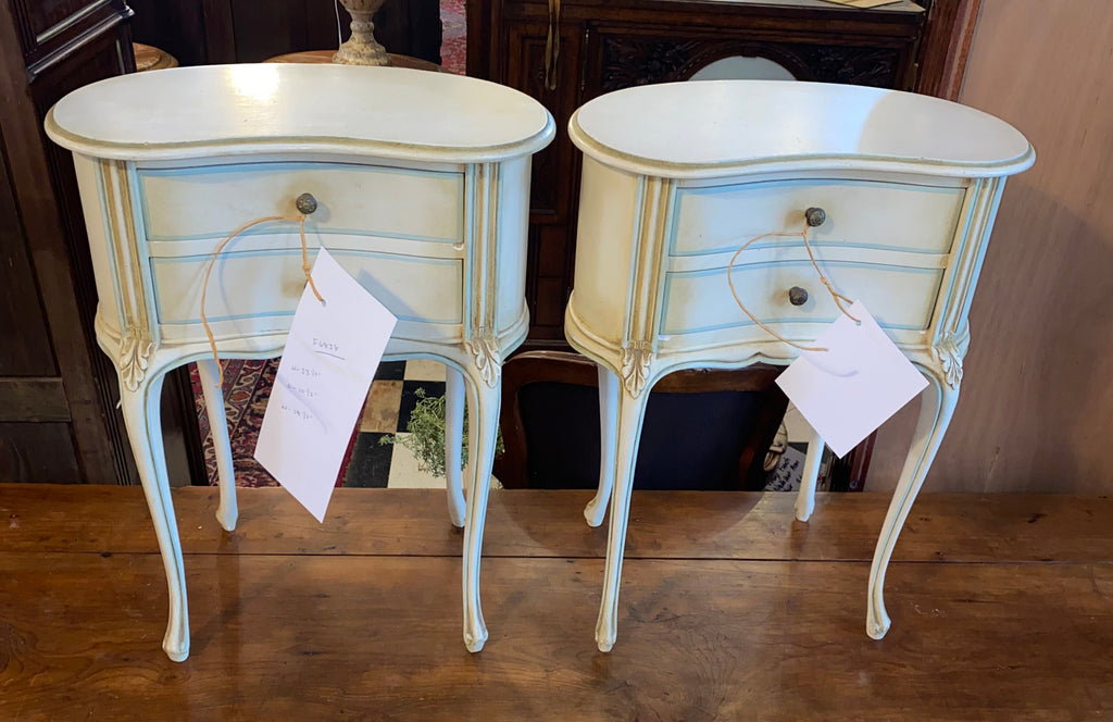Pair of Vintage Petite Kidney Shape Bedside Tables