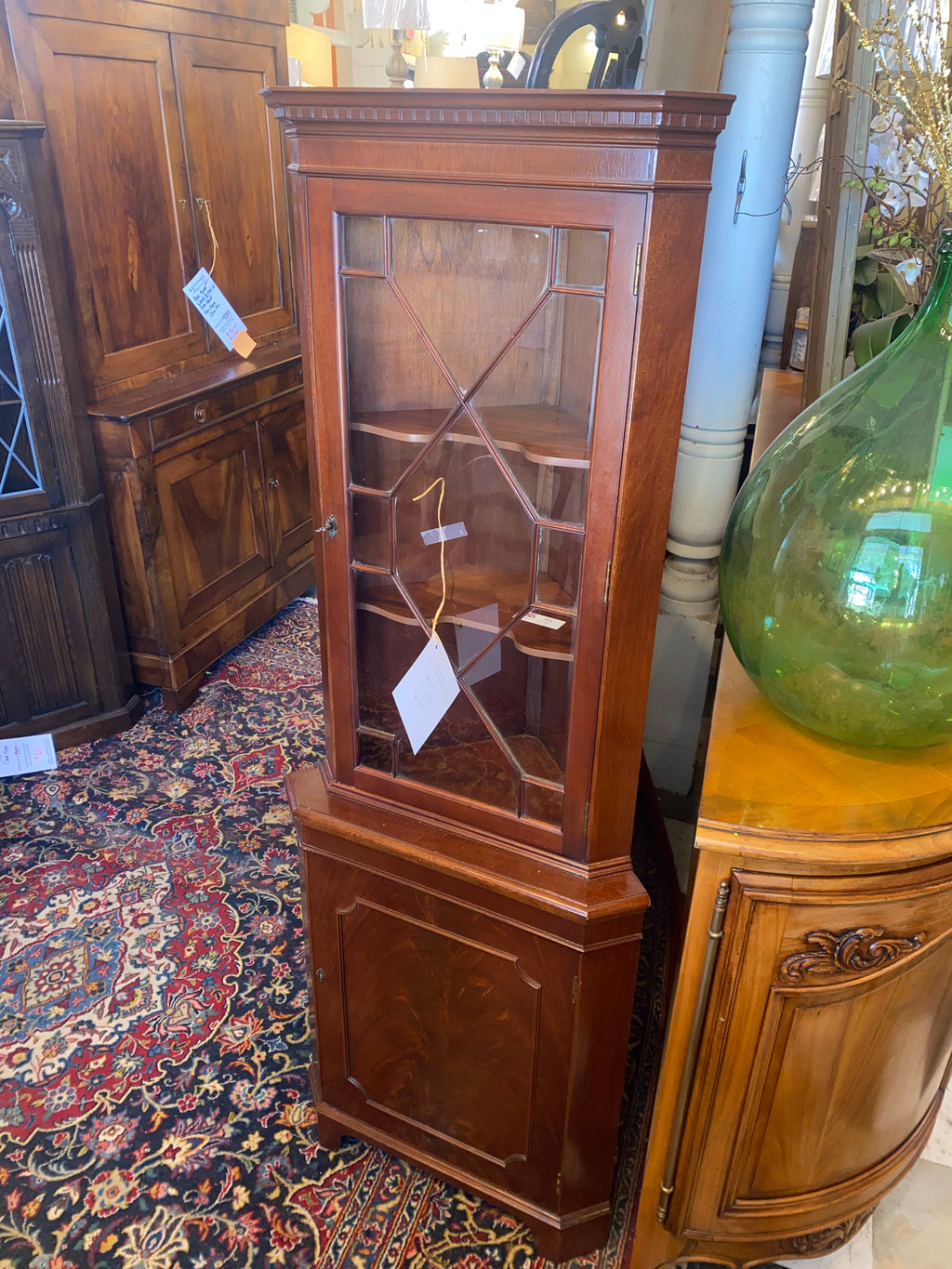 Vintage Mahogany Corner Cabinet from Wales