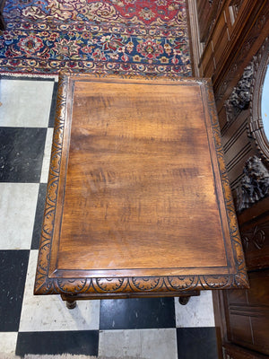 American Carved Walnut Side Table C. 1920s