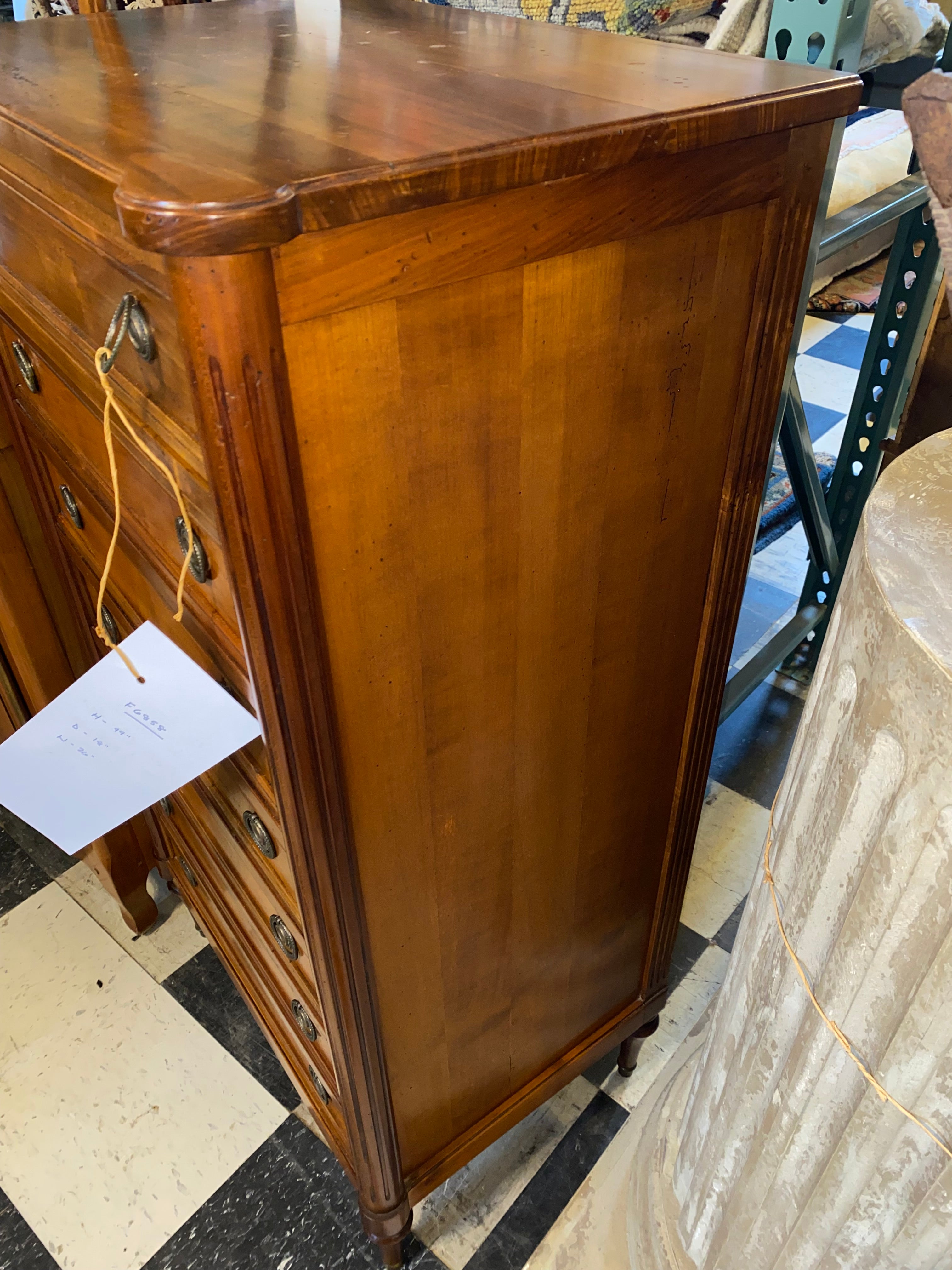 French Fruitwood Cabinet C. 1930s w/ Faux Drawers