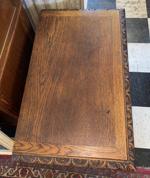 French Renaissance Style Carved Oak Music Cabinet C. 1900