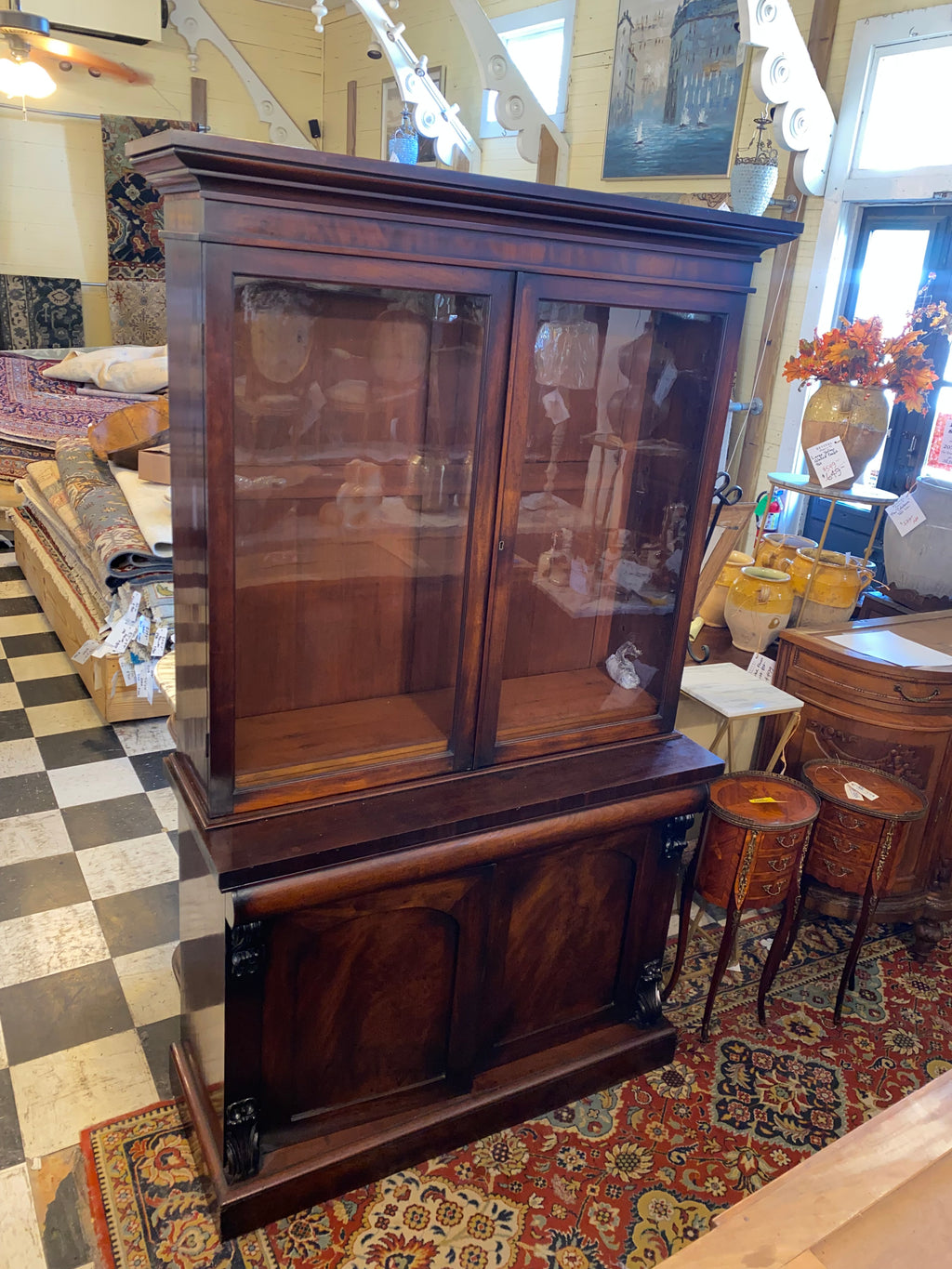 Victorian Mahogany English Bookcase C. 1900