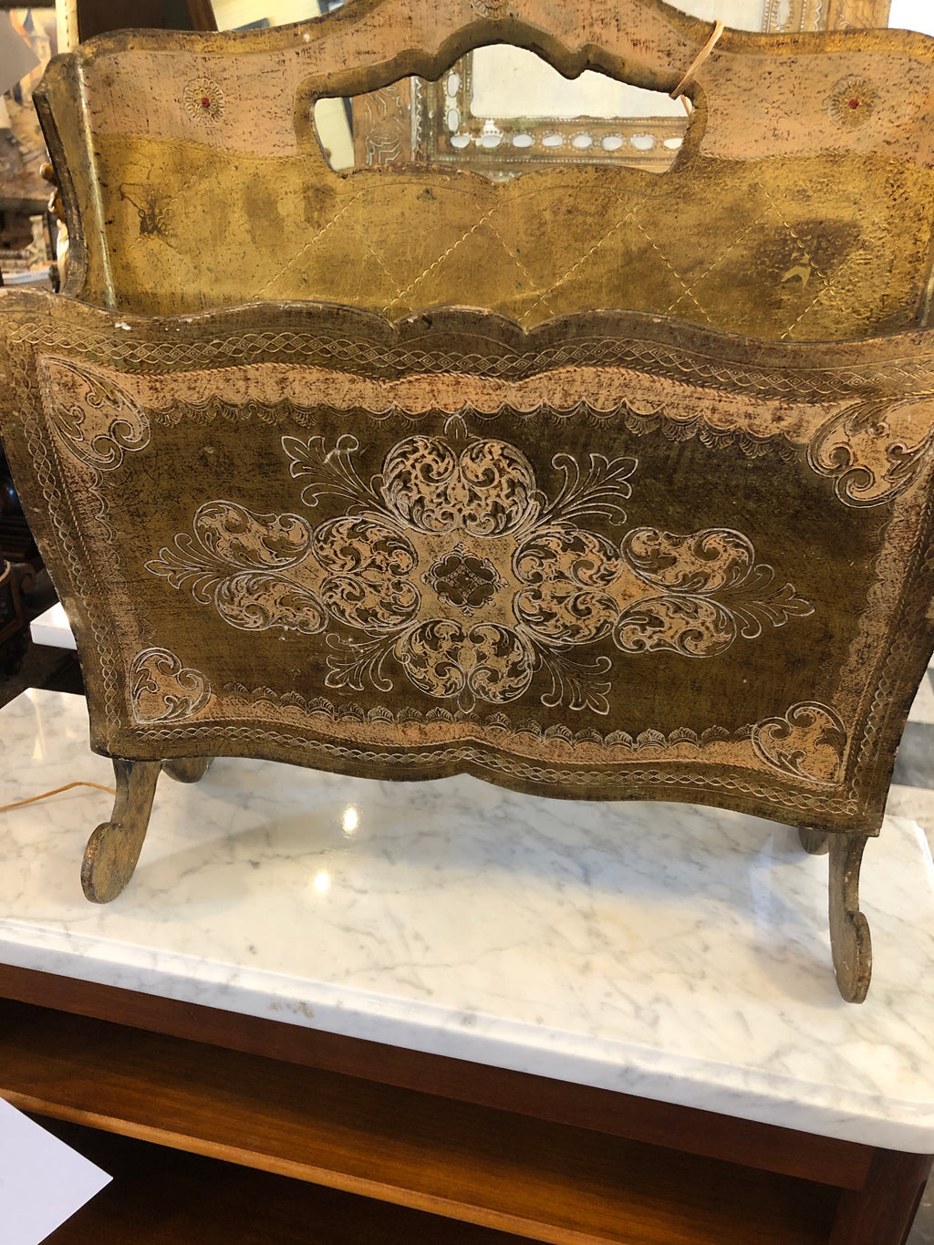 Italian Florentine Magazine Rack