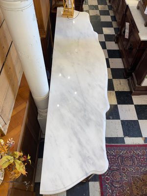 French Carved Walnut Marble Topped Sideboard C. 1930s