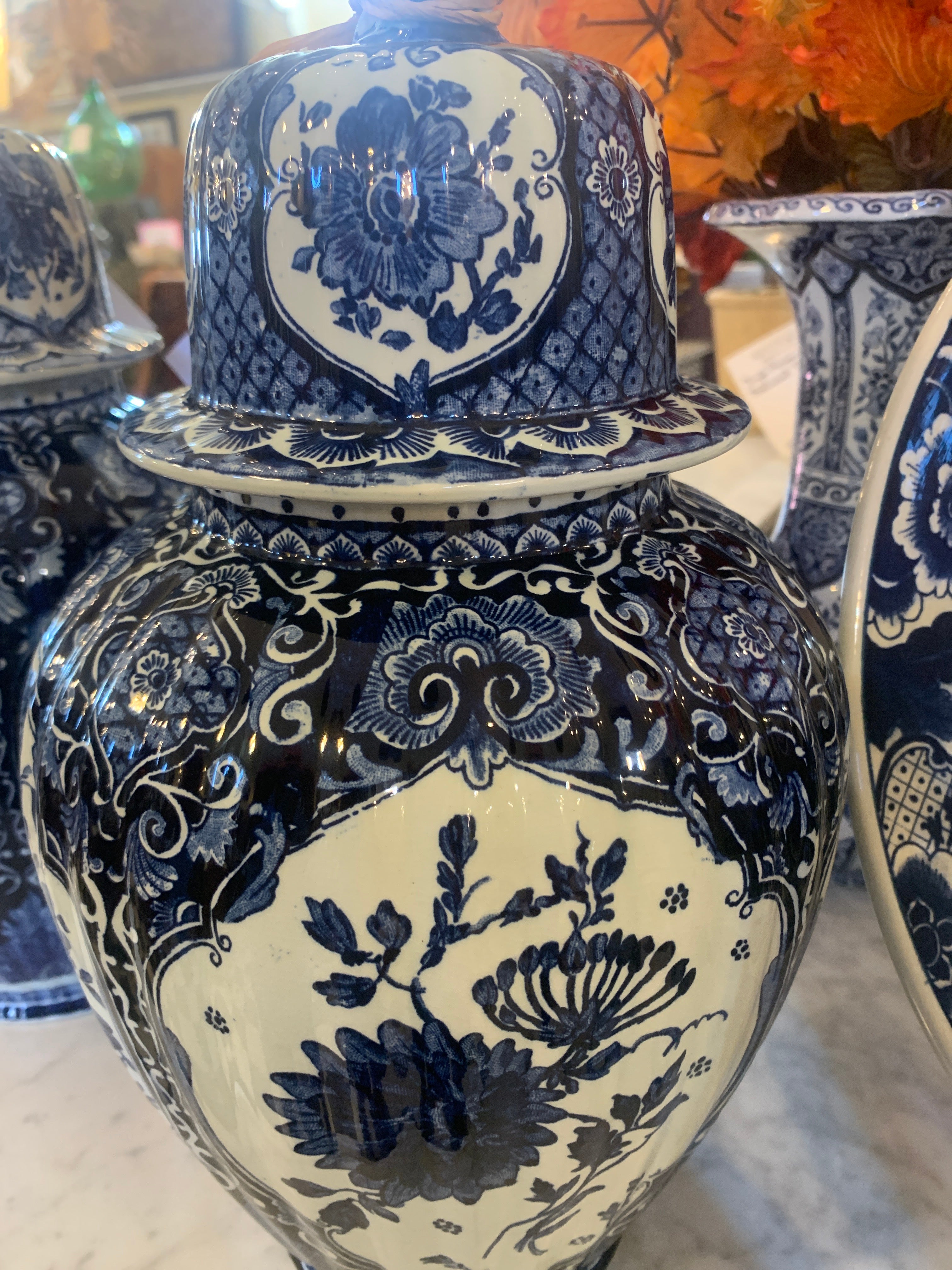 Pair Delft Ginger Jars Hard to Find
