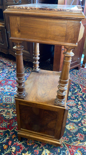 Henri II Style Carved Walnut French Bedside Cabinet C. 1920