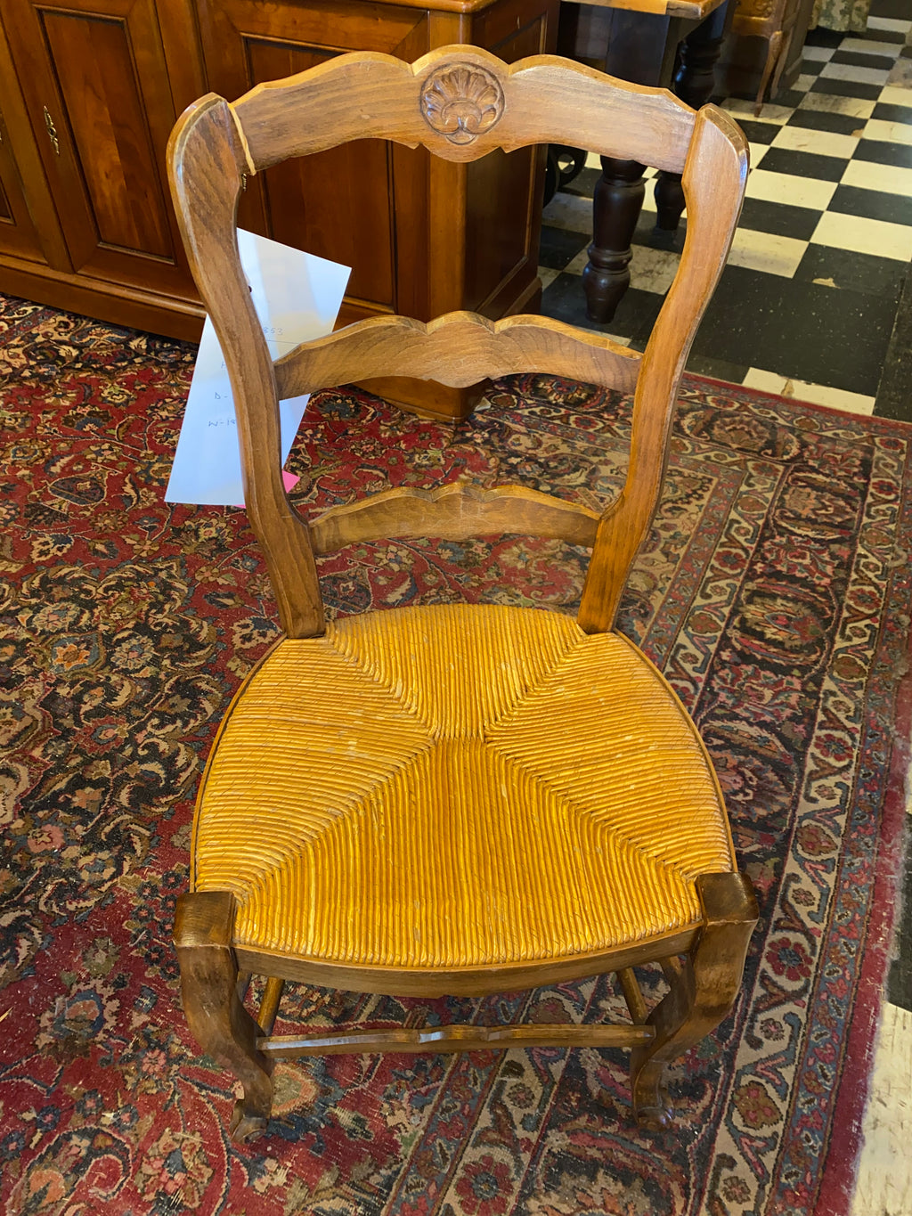 Set of 6 French Provincial Rush Seat Chairs C. 1920s