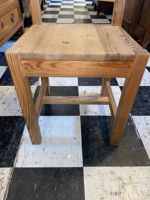 Set of 8 French Pine Ladder Back Dining Chairs C. 1940s