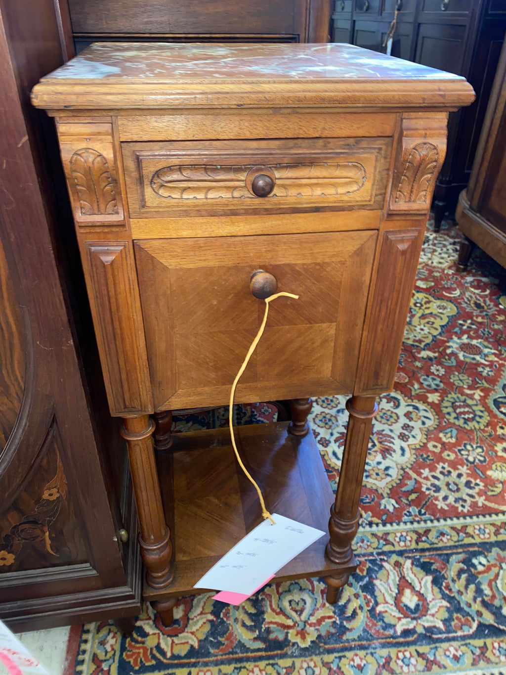 Marble Topped French Bedside Cabinet