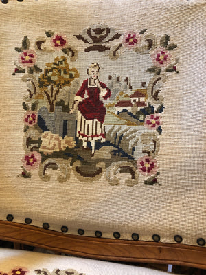 Vintage French Needle Point Arm Chair  From Europe