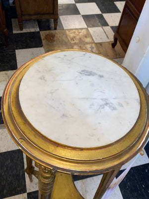 French Gilt Marble Topped Plant Stand C. 1920s