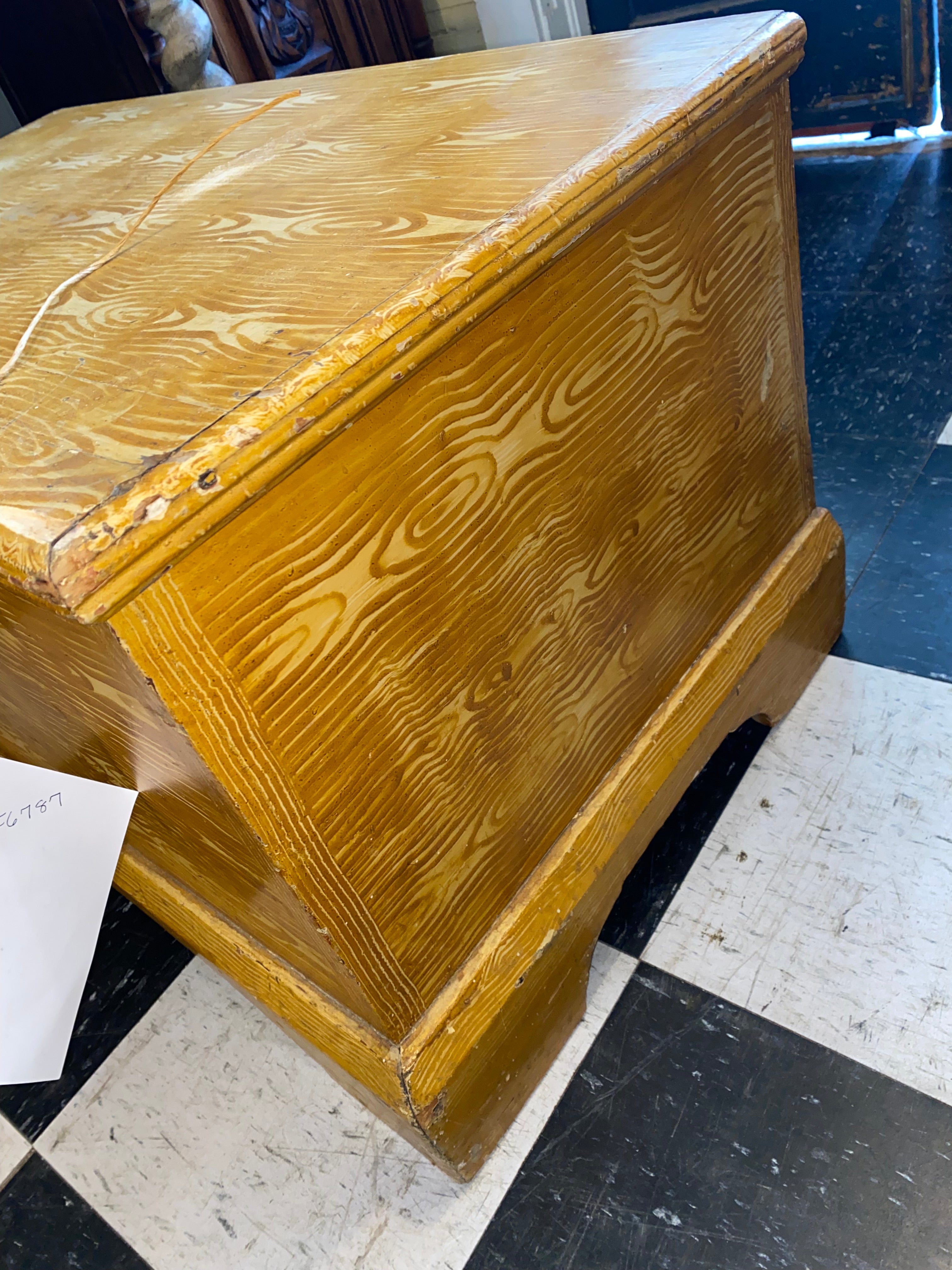 Antique Lift Top Pine Trunk