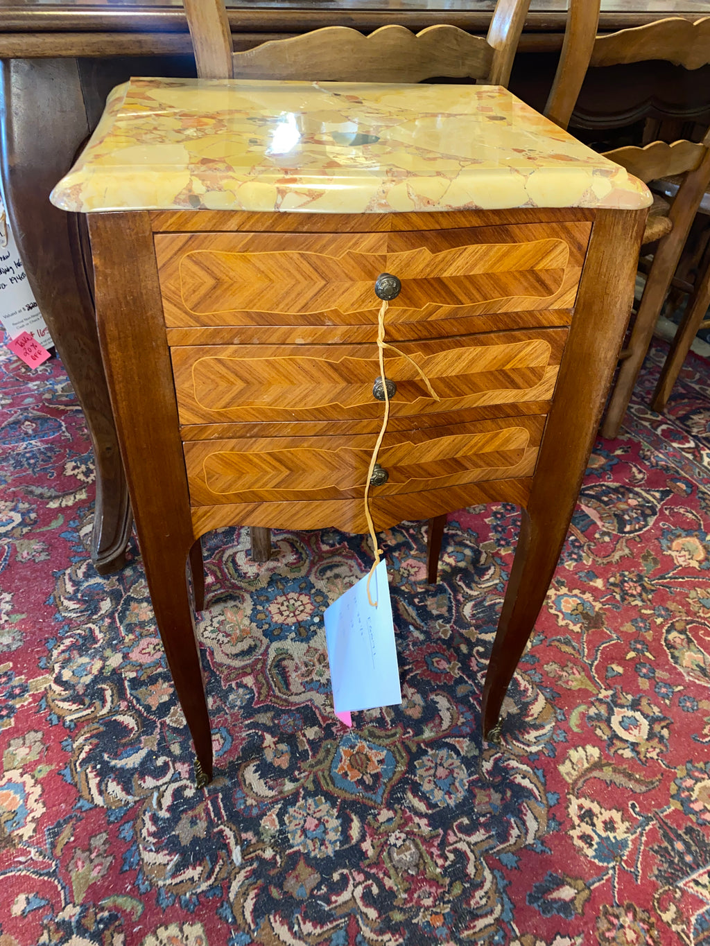 French Marble Topped Bedside Cabinet C. 1940s