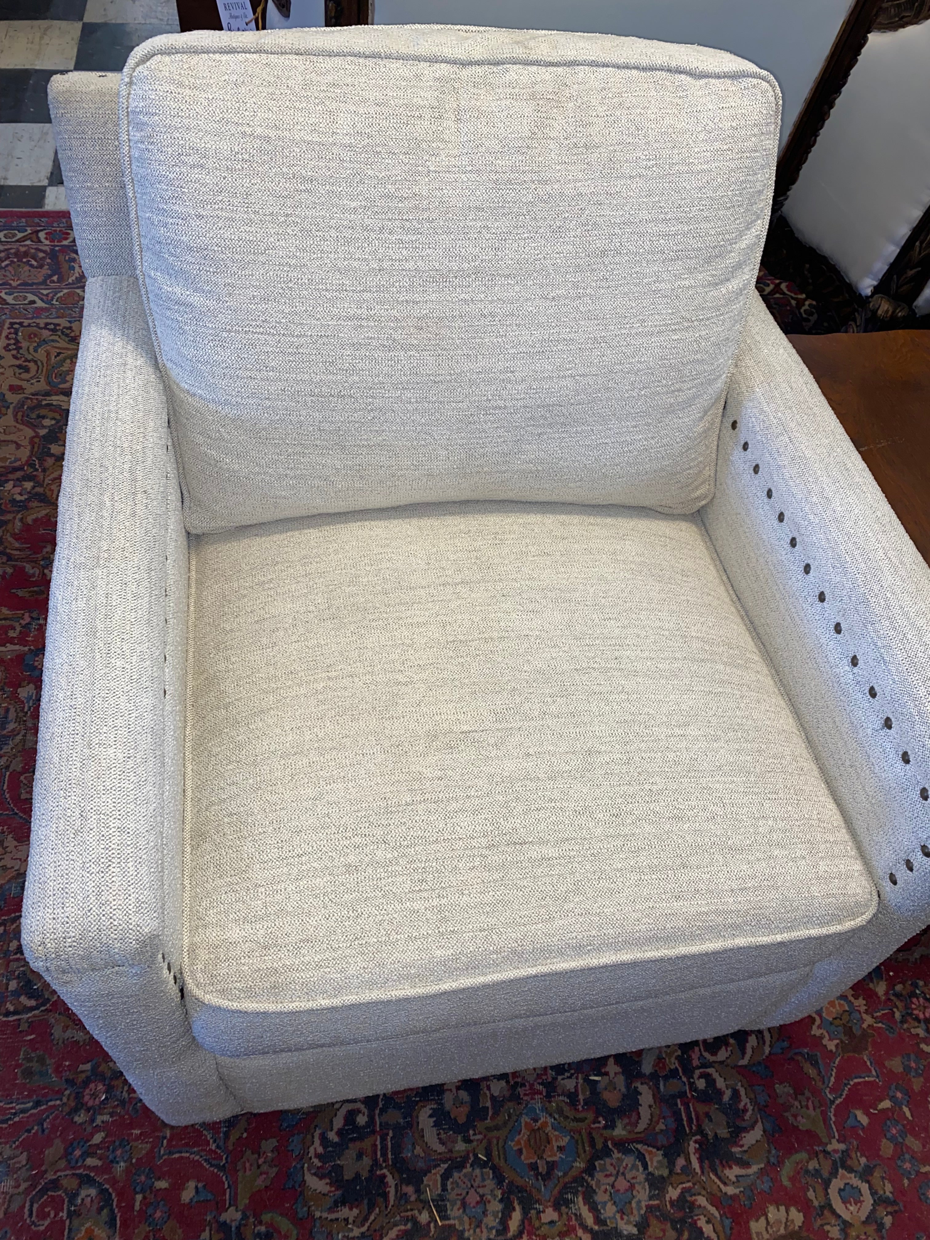 Pair of New Designer Swivel Arm Chairs