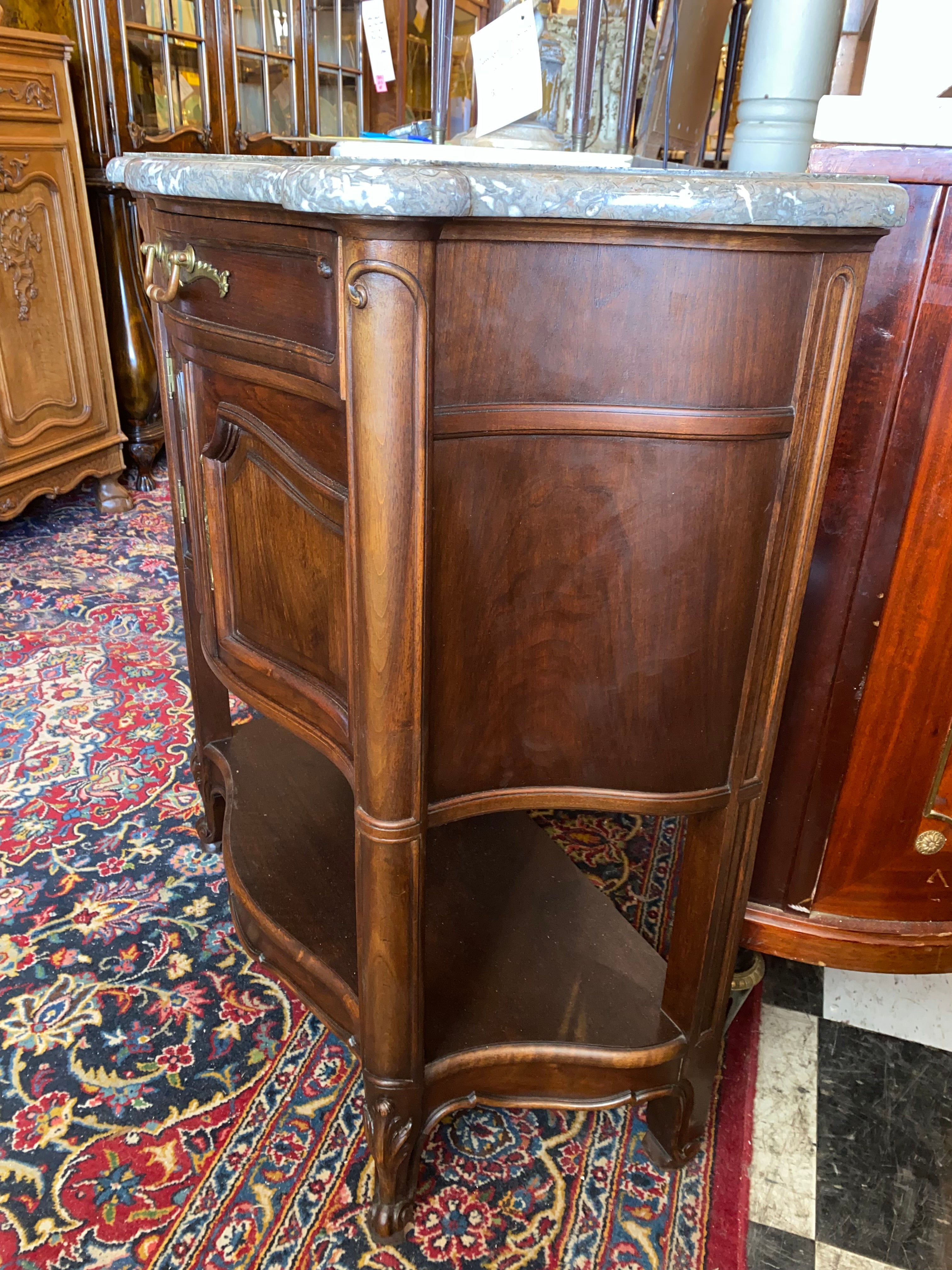 Petite Marble Top French Cabinet