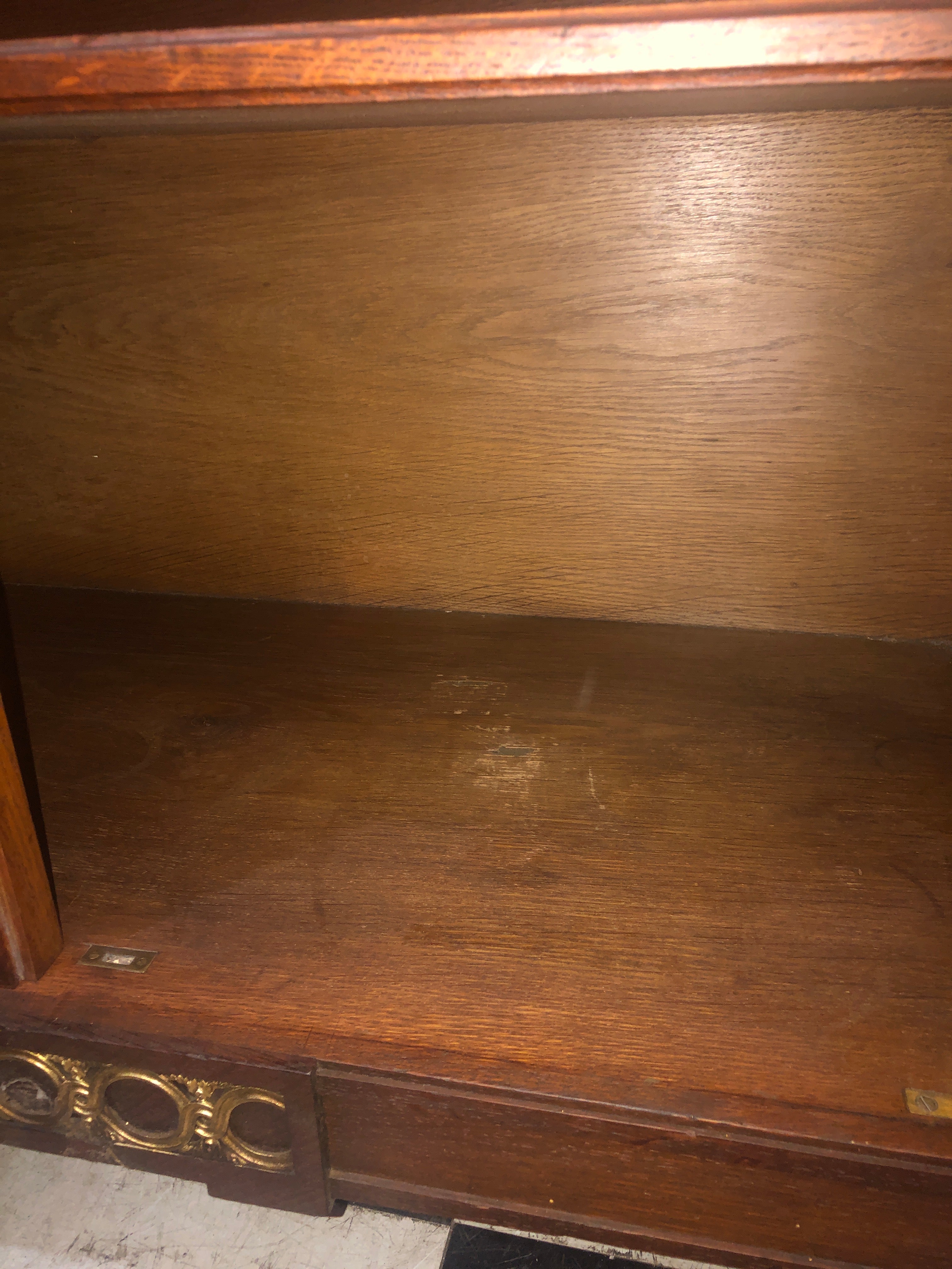 Fabulous French Louis XV White Marble Top Ormolu Trimmed Sideboard  c.1920