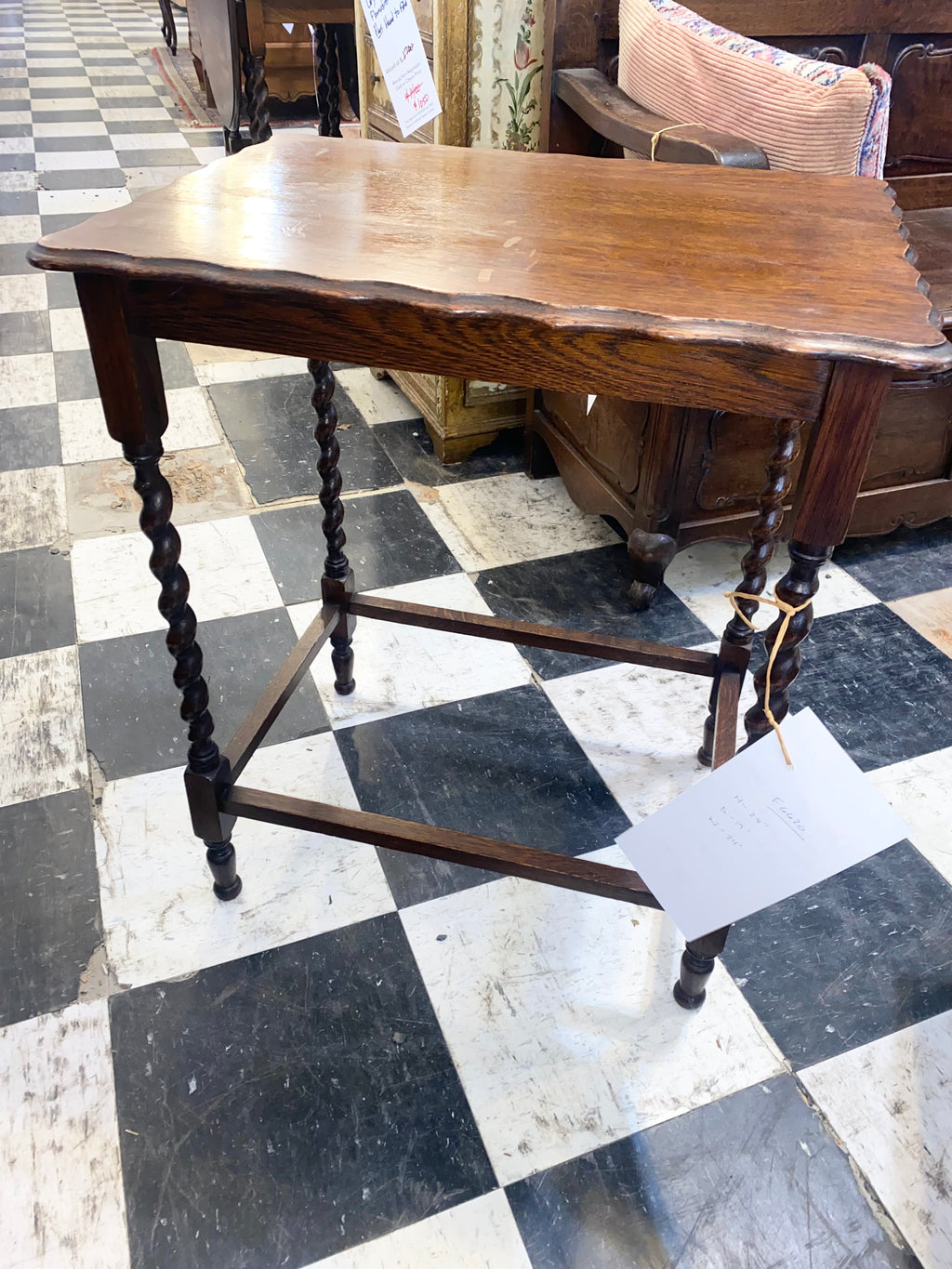 Dark Oak Barley Twist Welsh Table C. 1930s