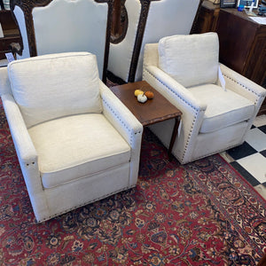 Pair of New Designer Swivel Arm Chairs