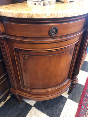 French Fruitwood Marble Top Sideboard c.1940s
