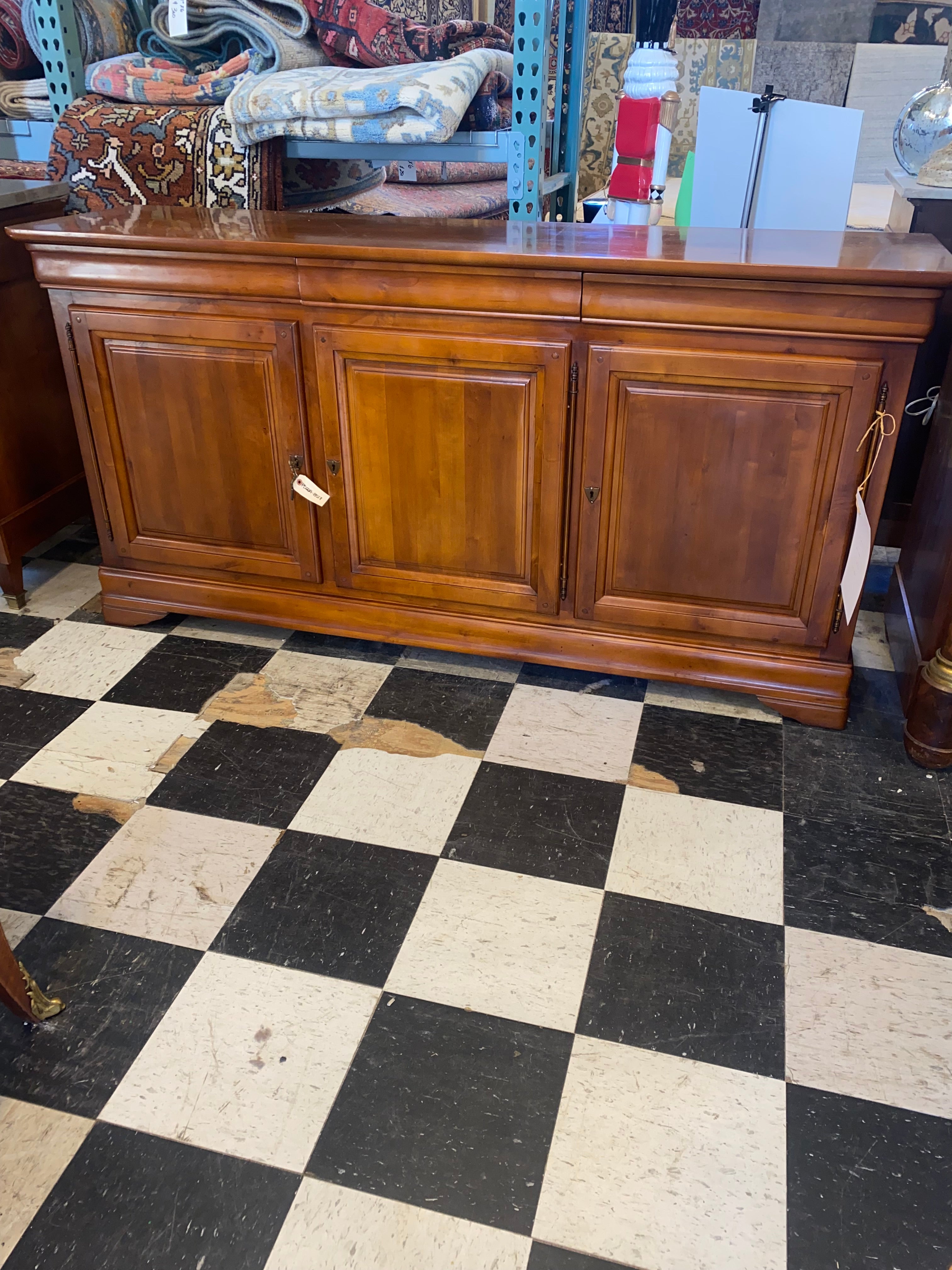 Vintage Louis Philippe Fruitwood Sideboard C. 1940s