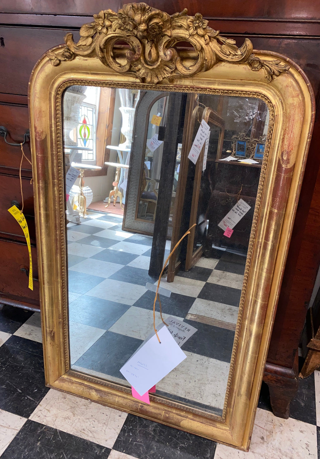 French Gilt Louis XV Antique Mirror C. 1900