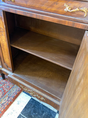 French Reproduction Marble Top Console Cabinet