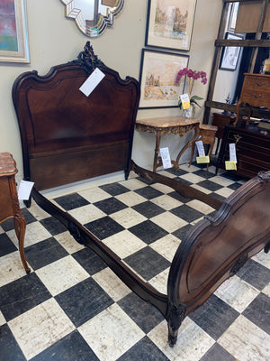 French Walnut "European Double" Size Bed C. 1920s