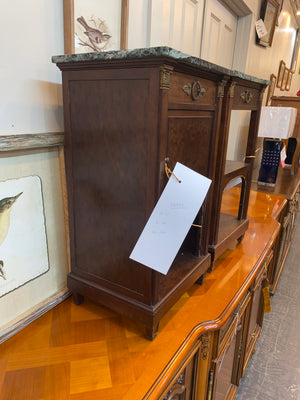 Pair of French Regency Style Marble Topped Bedside Cabinets C. 1930s