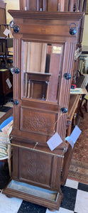 French Petite Oak Hall Tree C. 1900