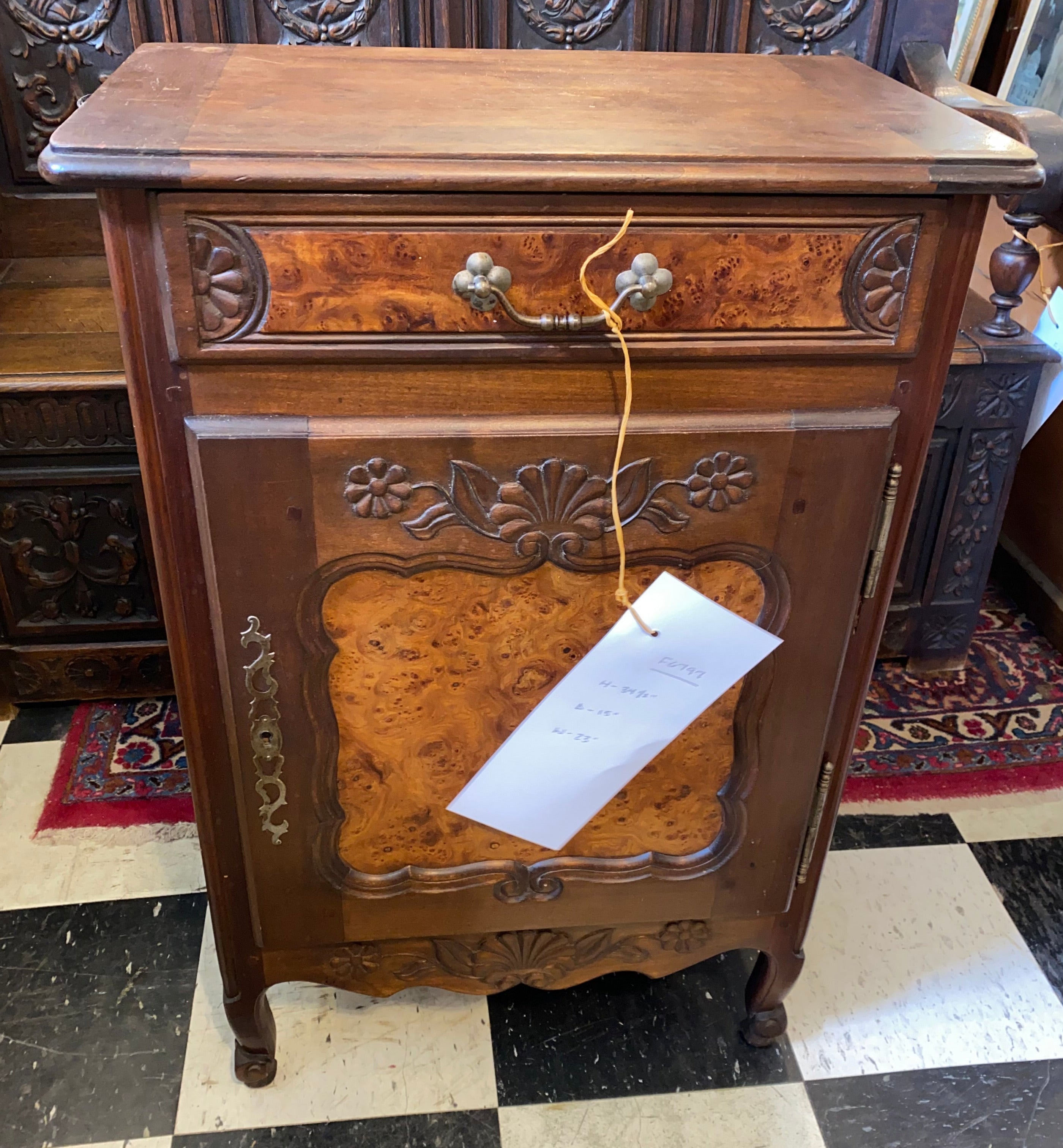 French Jam Cabinet in Oak and Walnut C. 1920