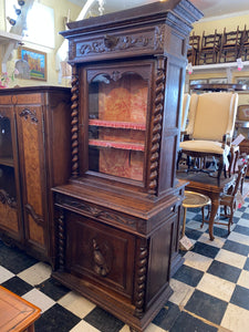 Henri II Style Carved Oak Bookcase C. 1890