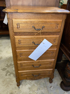 Vintage French Oak Lingerie or Jewelry Chest