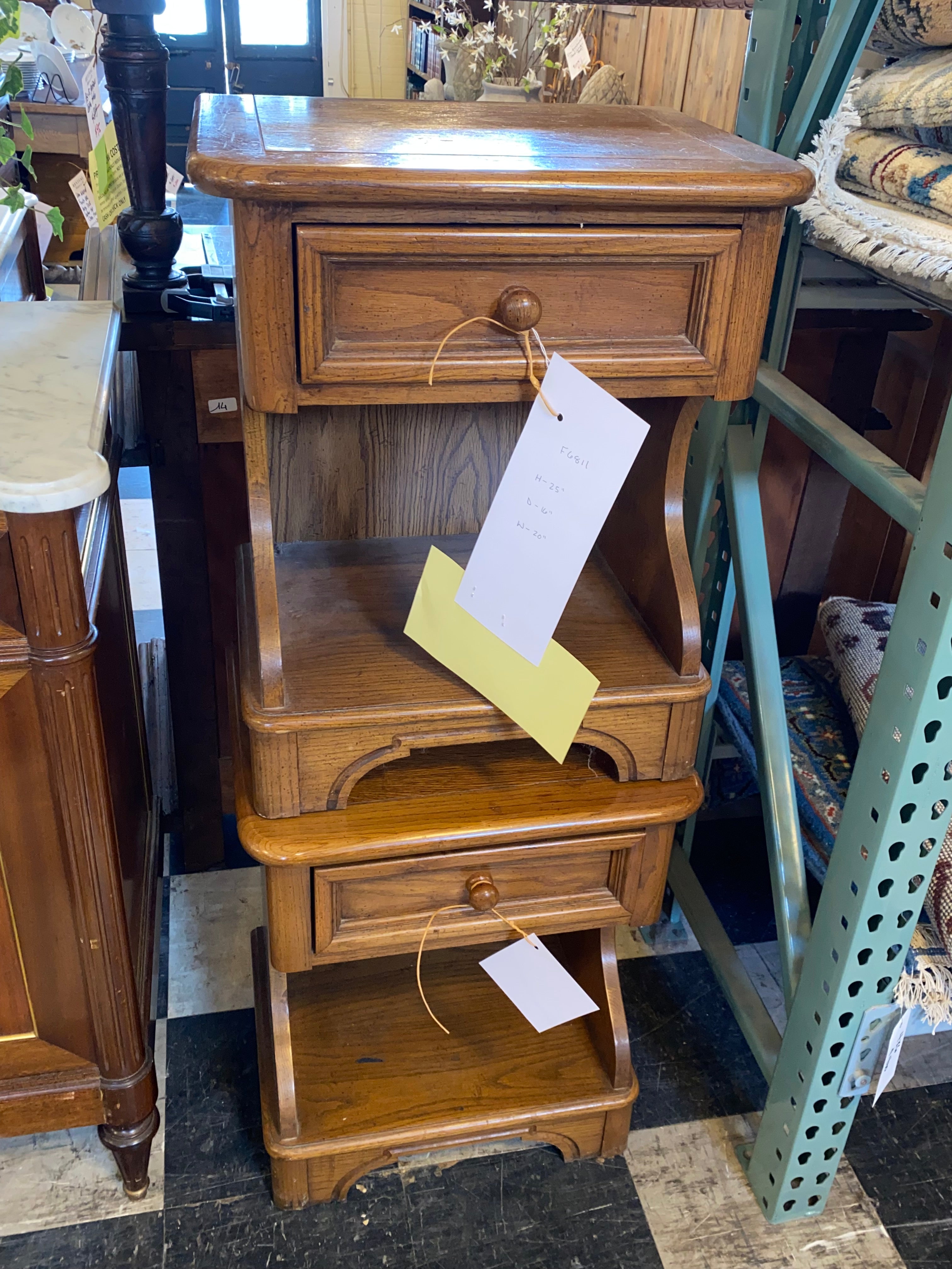 Pair of Vintage Oak Bedside Cabinets