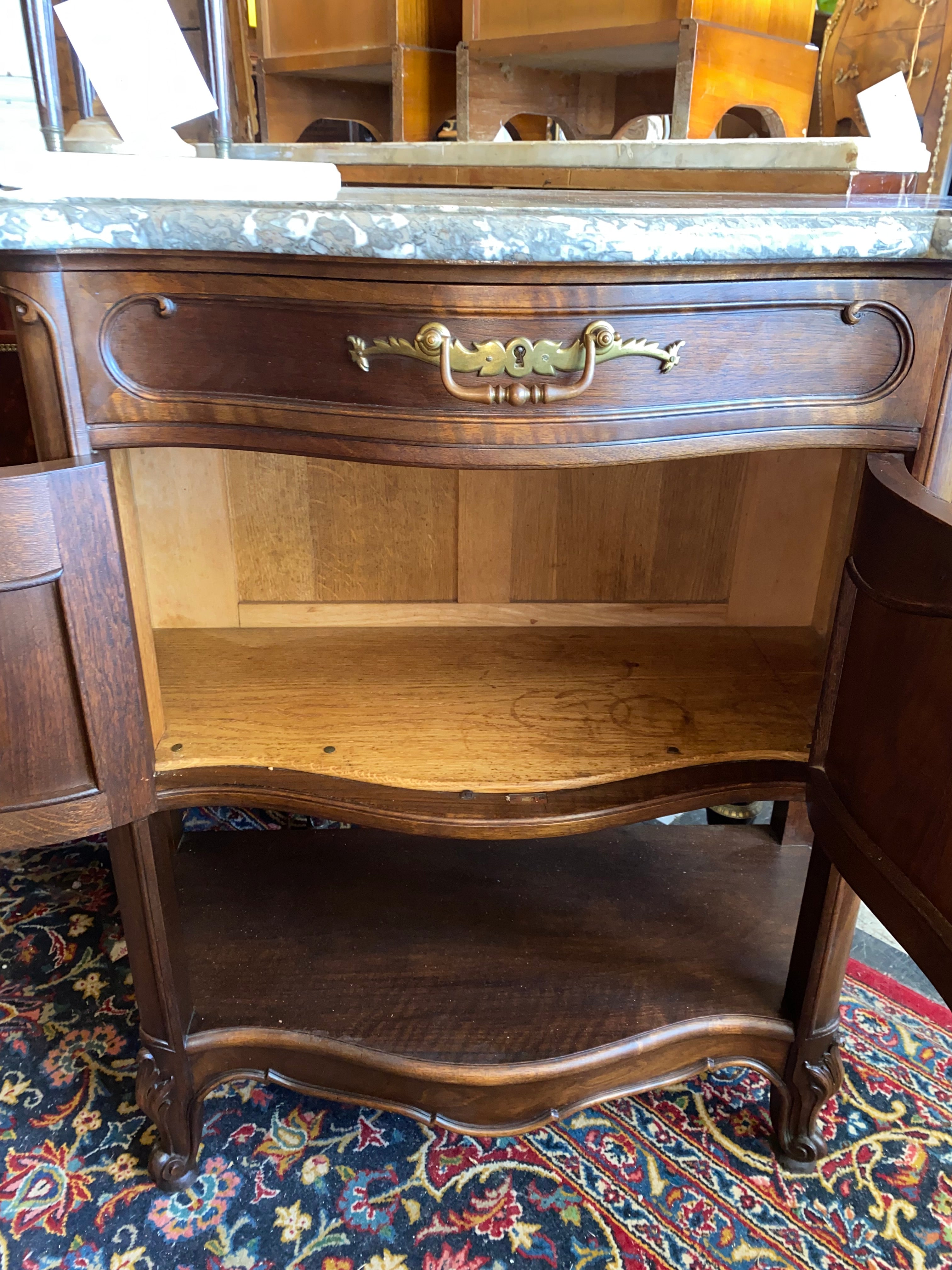Petite Marble Top French Cabinet