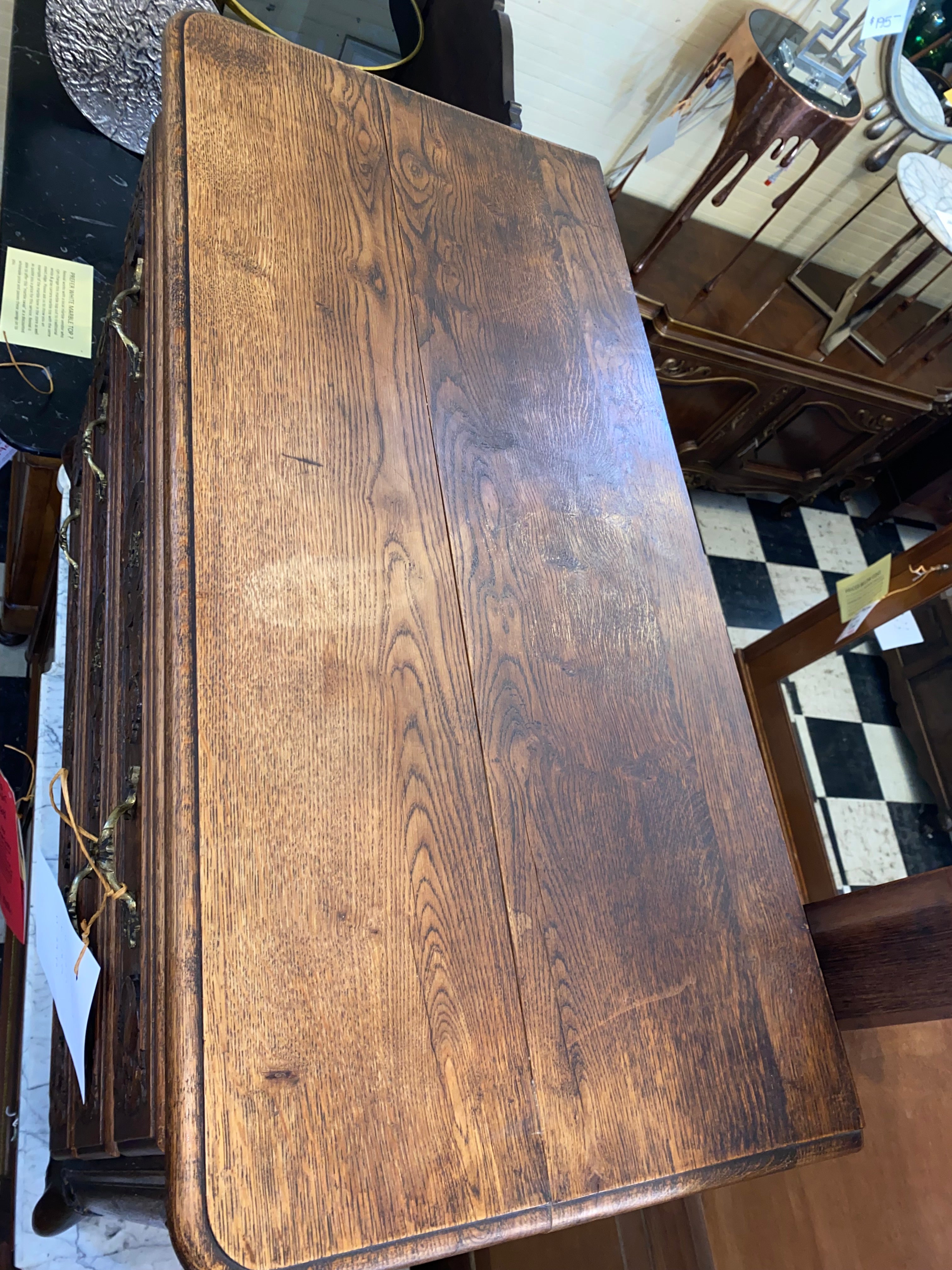 Dark Oak Carved Chest from France C. 1920s