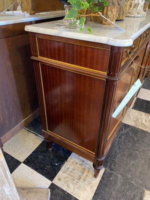 Louis XVI Mahogany Marble Topped Sideboard C. 1930s