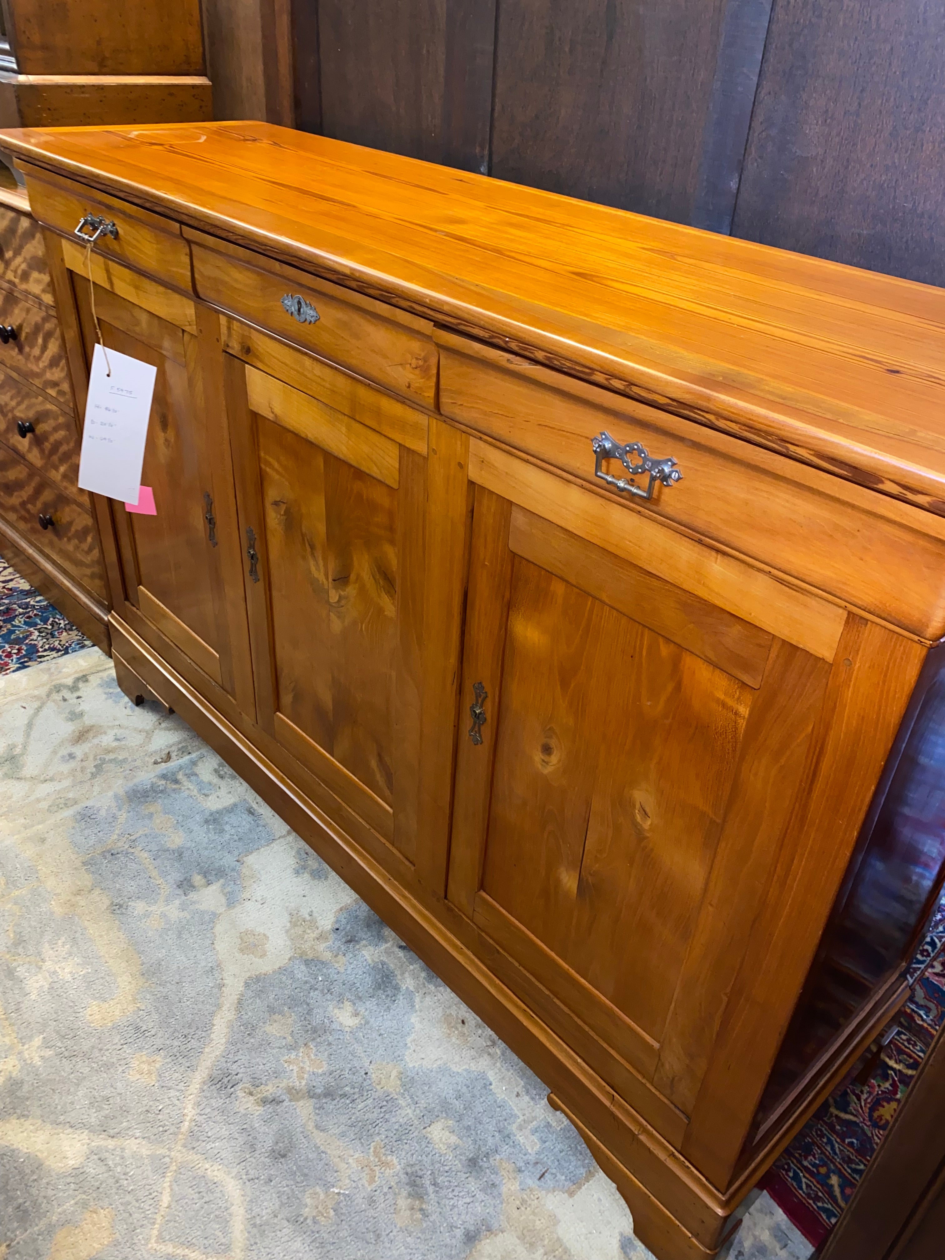 Antique Cherry and Pine Louis Philippe Sideboard C. 1920s