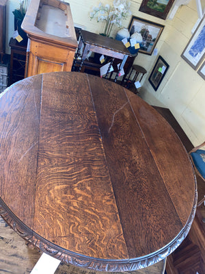 Henri II Carved Oak Breakfast Table C. 1900