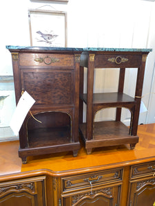 Pair of French Regency Style Marble Topped Bedside Cabinets C. 1930s