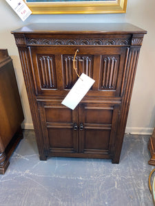 Drop Front Dark Oak Cocktail Cabinet from Wales C. 1940s