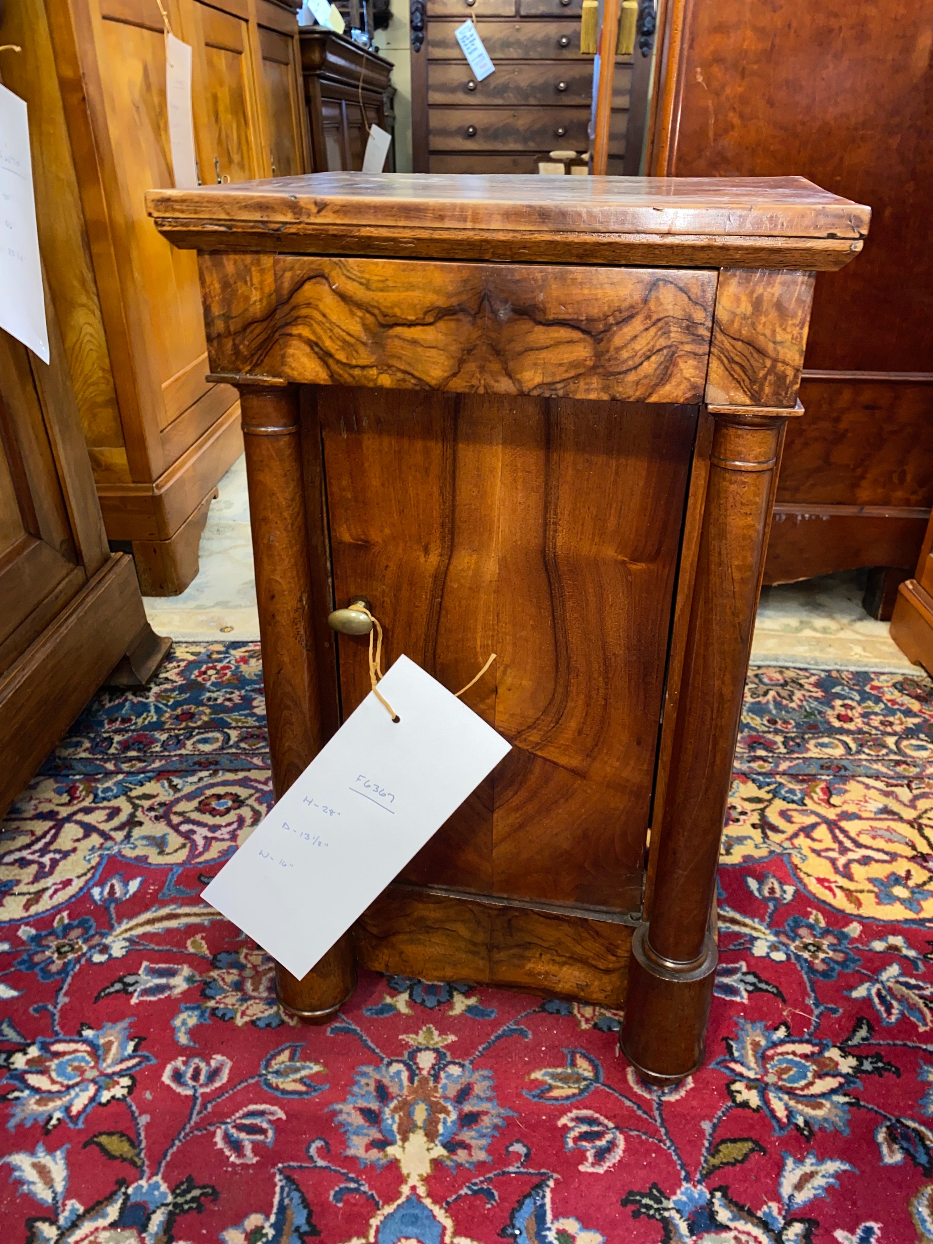 French Walnut Louis Philippe Bedside Cabinet C. 1900