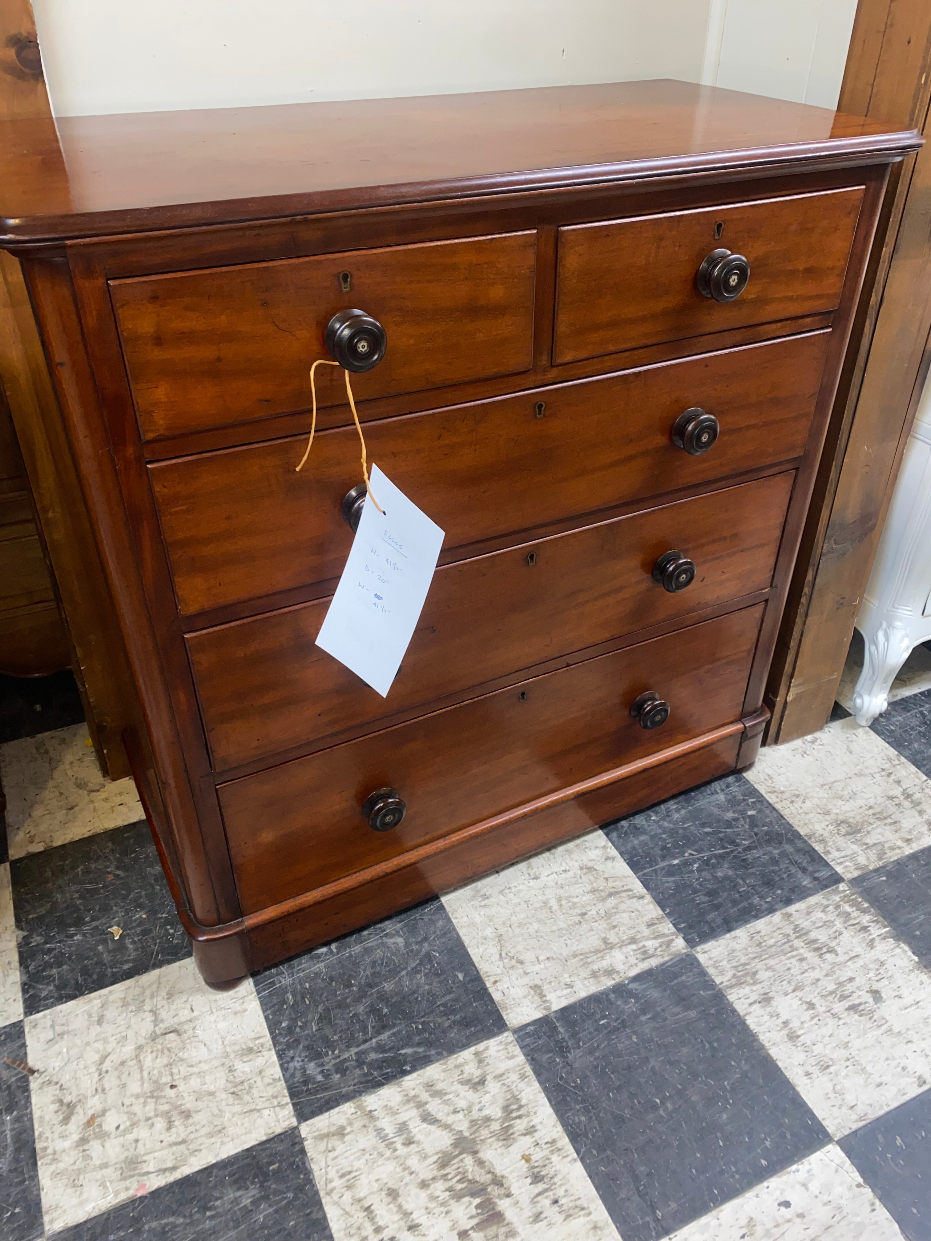 Antique Mahogany Chest of Drawers from Wales C. 1920s