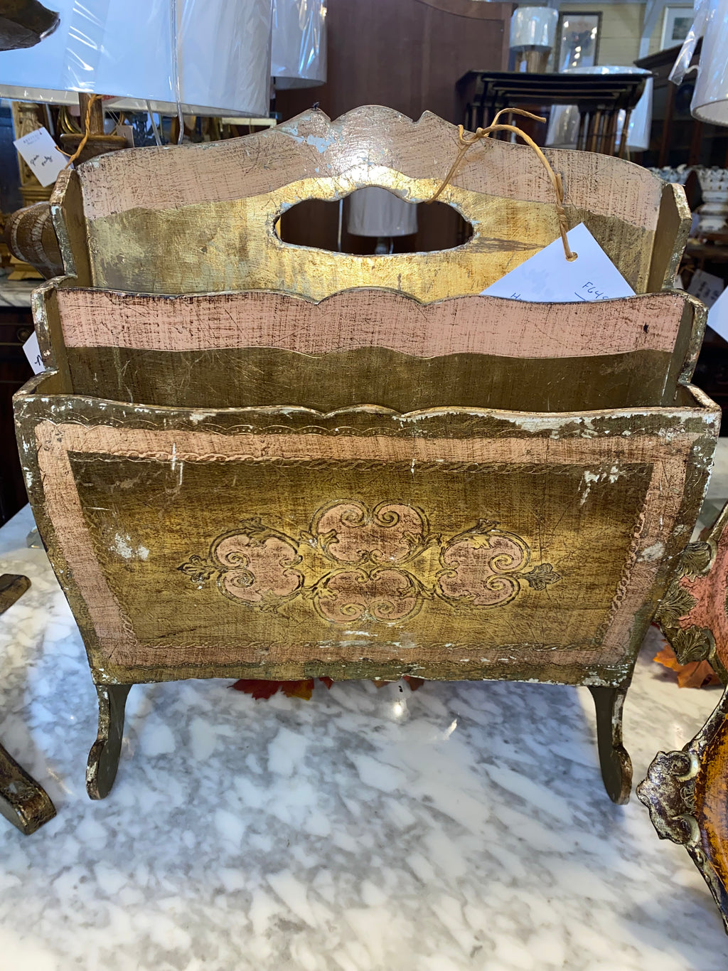 Italian Florentine Magazine Rack