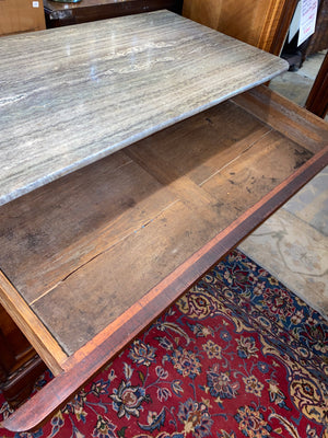 Antique French Walnut Marble Topped Chest C. 1900