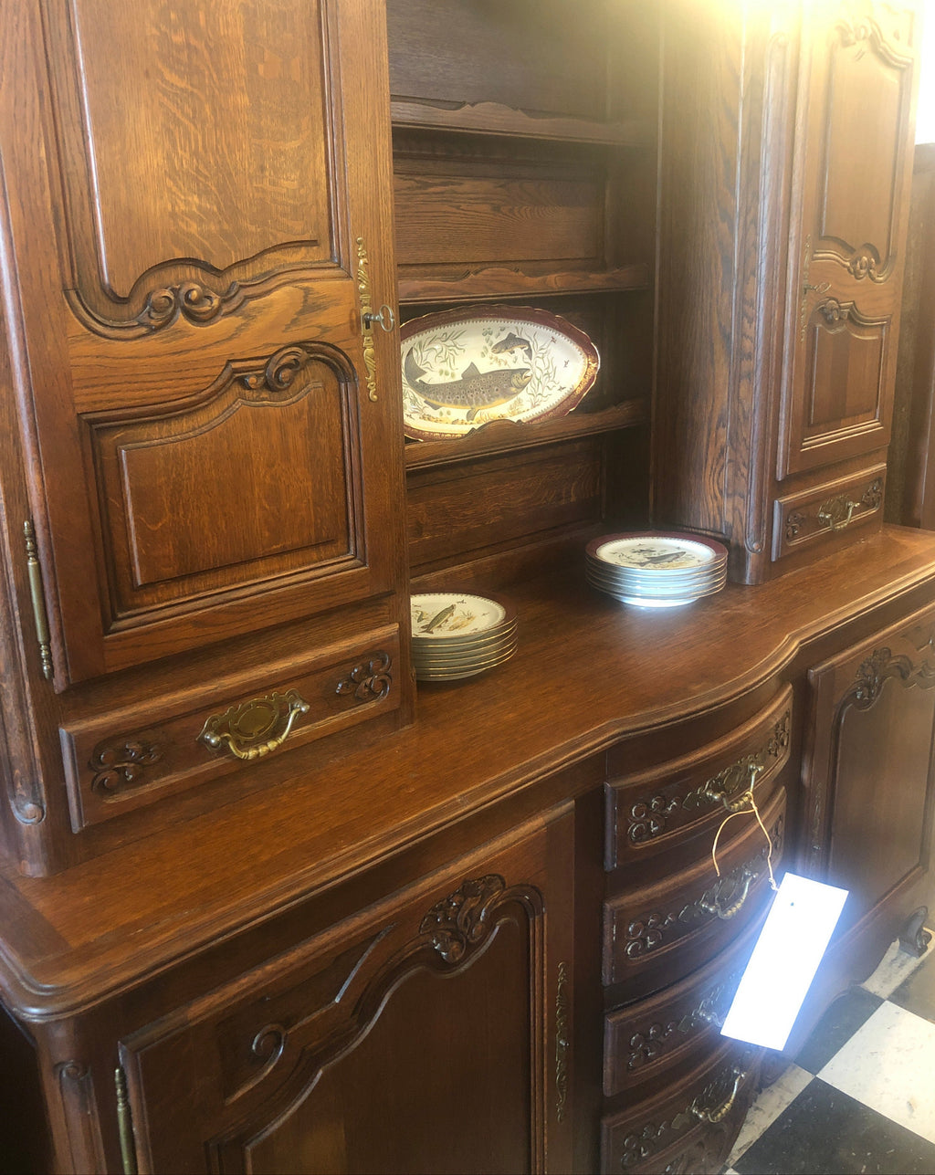 French Oak Vaisselier Cabinet Great Size c.1920s