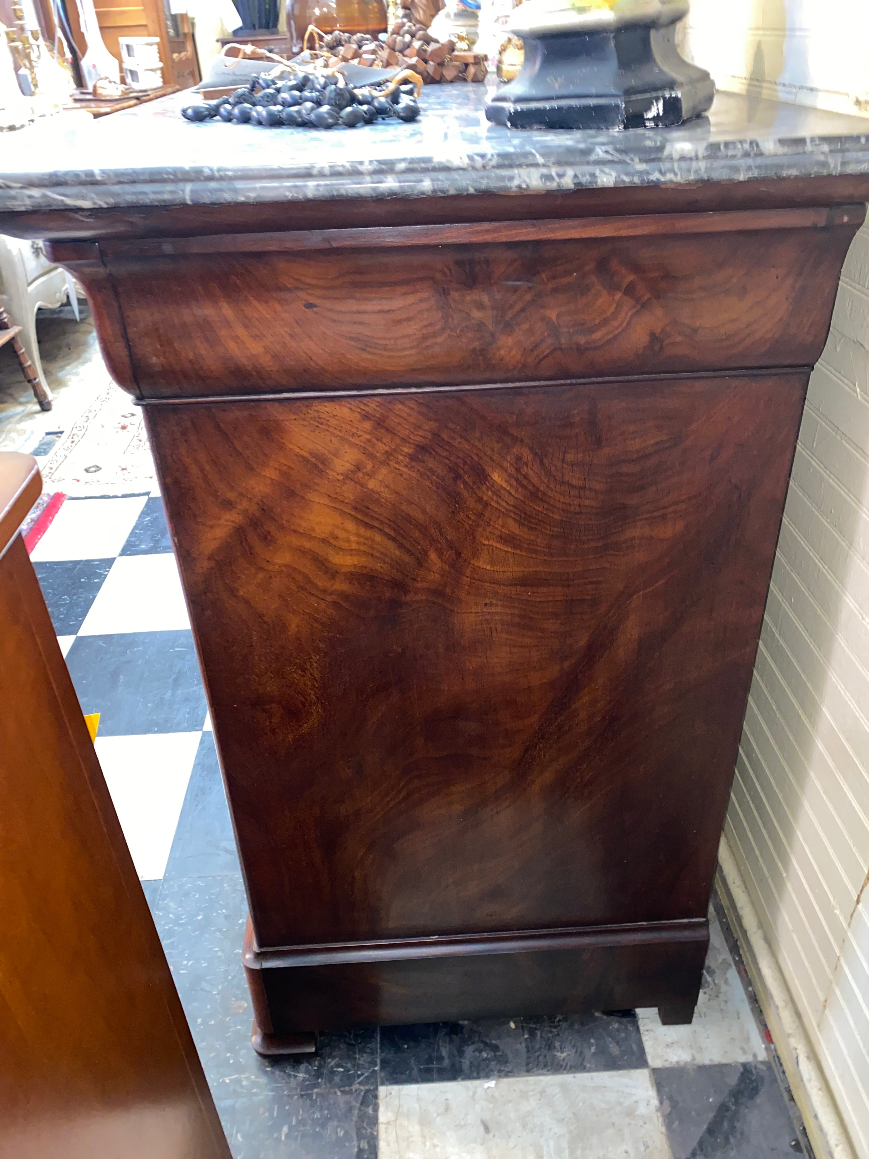 French Louis Philippe Marble Topped Chest C. 1920s