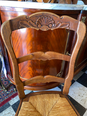 Set of 6 French Rush Seat Chairs C. 1930