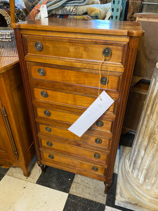 French Fruitwood Cabinet C. 1930s w/ Faux Drawers